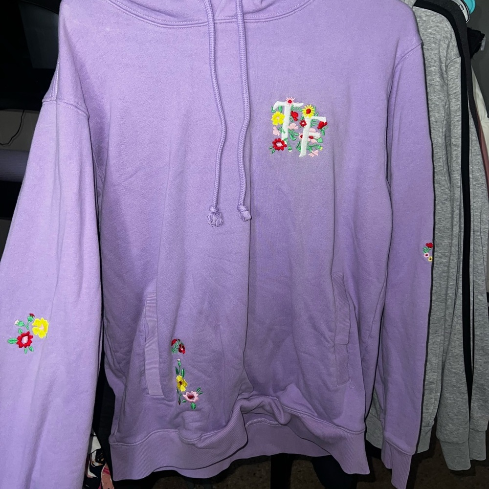 Teddy Fresh Purple Hoodie with Floral Embroidery